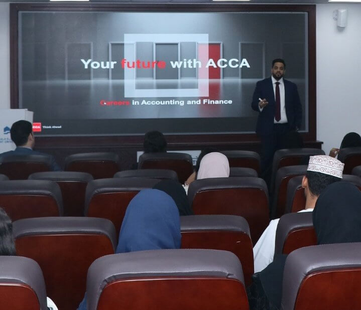 Muscat University organized an interactive lecture at #ACCA for accounting and finance students presented by Mr. Taher kapasi.